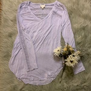 Lilac Anthropologie Long Sleeve Tee